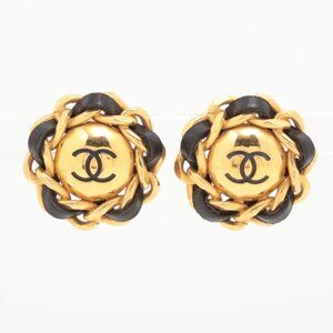 Chanel CC Logo Camellia Chain Clip-on Earring
